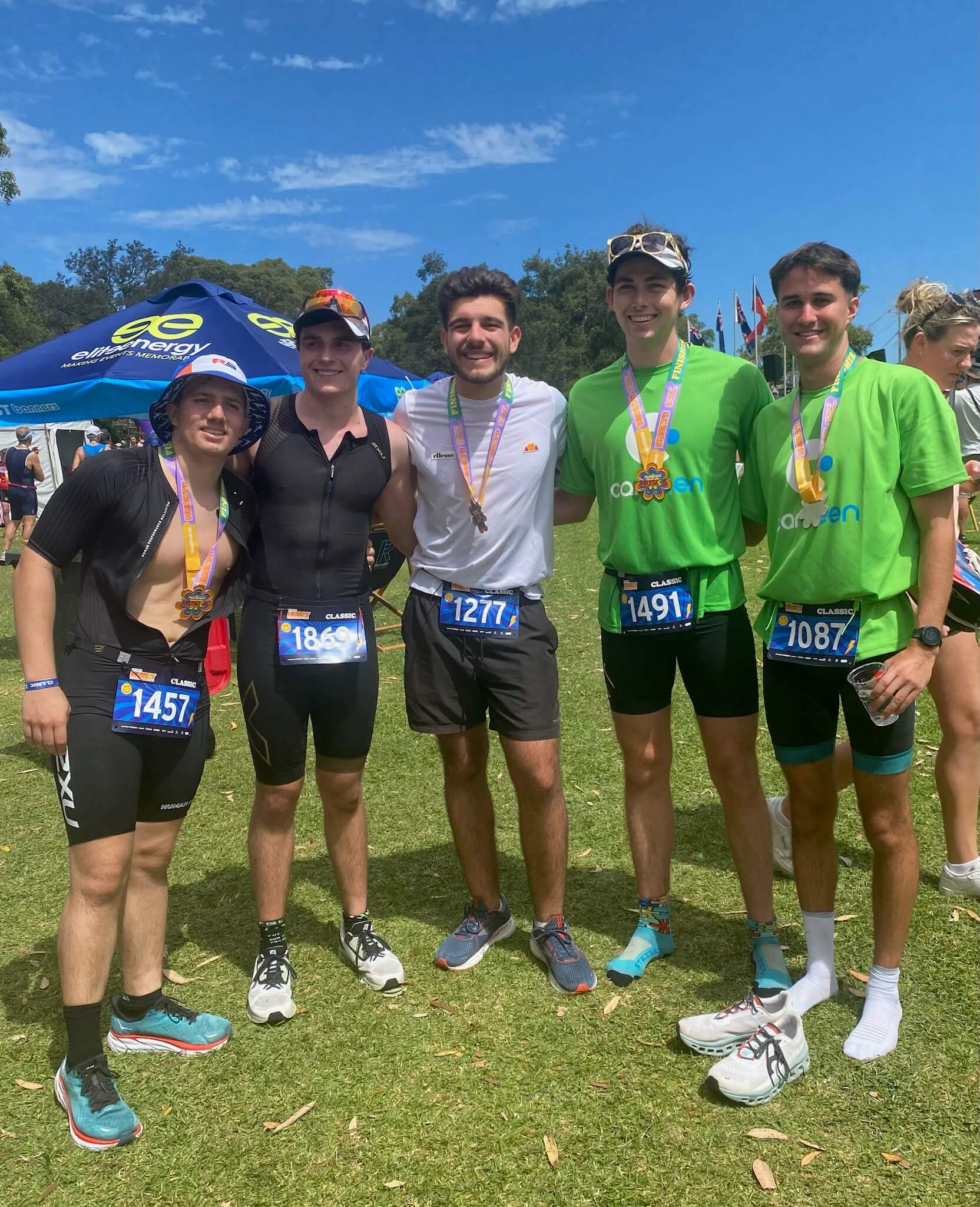 felix and his friends competing in the triathlon