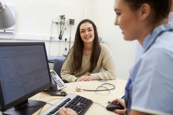 young person at a doctor appointment