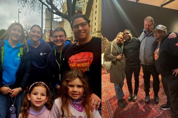 Canteen staff at march the parliament and a documentary screening for naidoc week