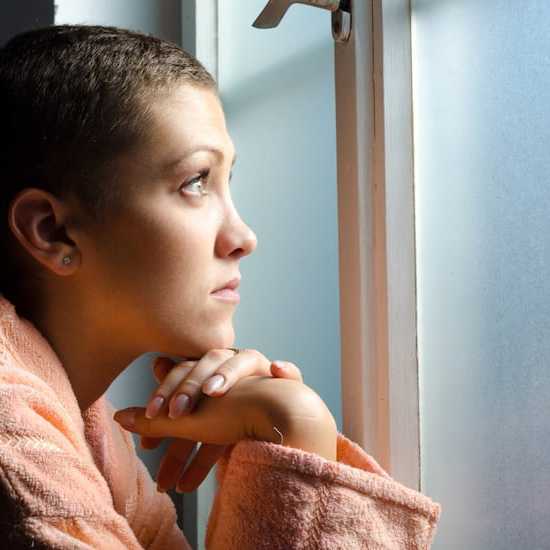 Girl looking out a window