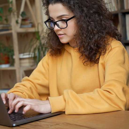 Young woman studying at university