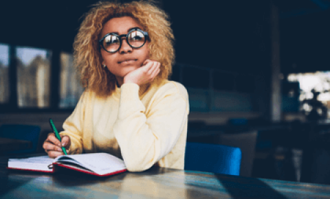 Young woman making plans