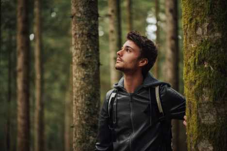 young man hiking