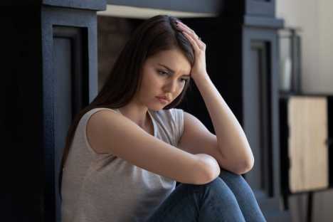 Young woman coping at home