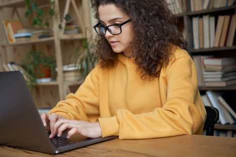 Young woman studying at university