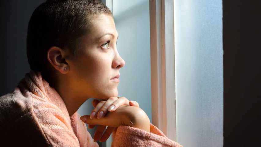 Girl looking out a window